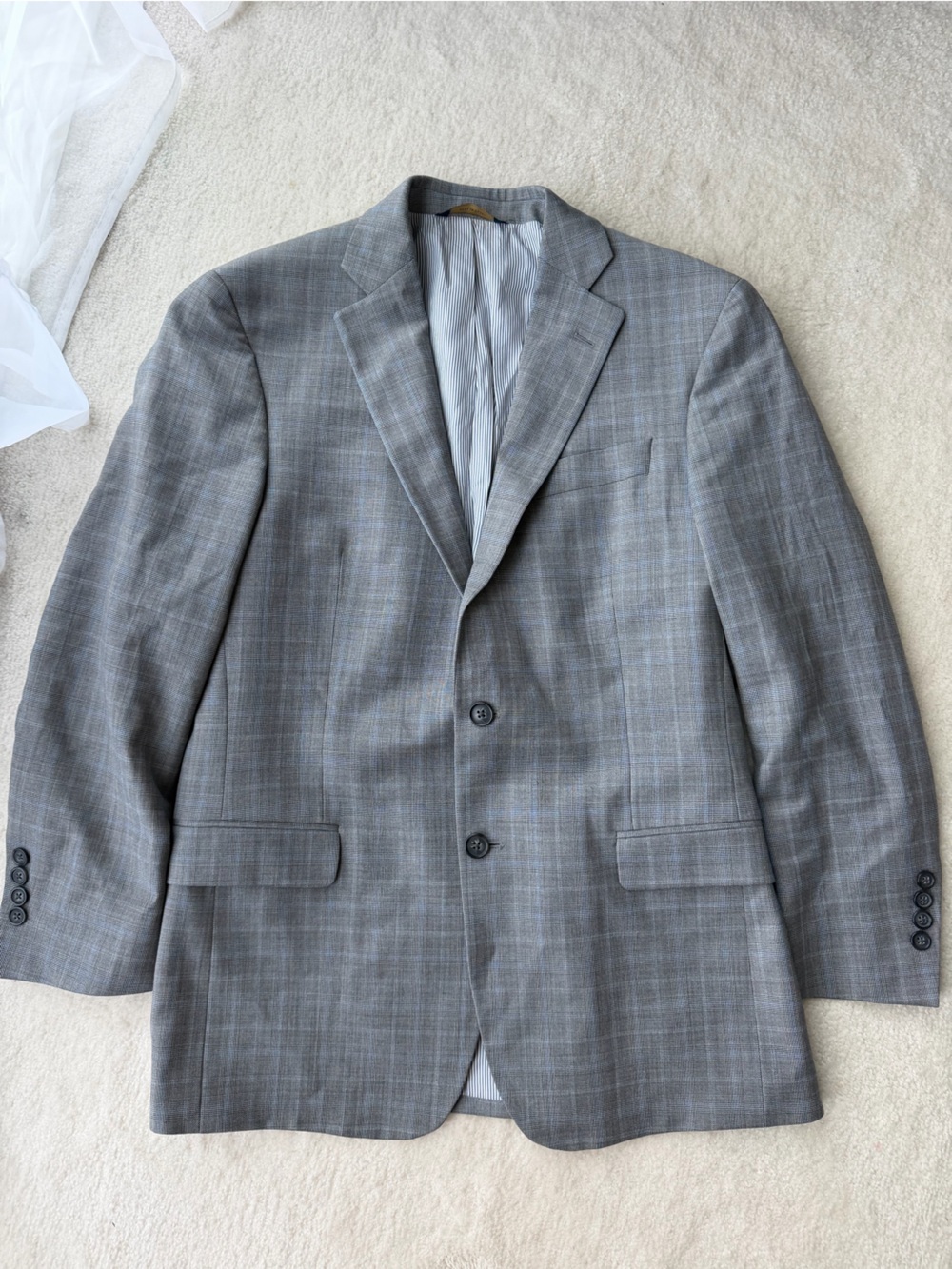 Brooks Brothers Explorer Fitzgerald Fit Gray Plaid Two-Button Blazer